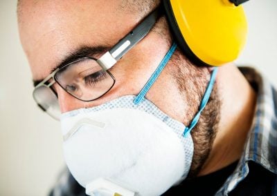 Woman wearing ear protection